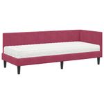 Casa si Gradina - Mobilier - Paturi si accesorii - Paturi - Cadru de pat coltar cu saltea bordo 80 x 200 cm Catifea - Infinity.ro