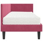 Casa si Gradina - Mobilier - Paturi si accesorii - Paturi - Cadru de pat coltar cu saltea bordo 80 x 200 cm Catifea - Infinity.ro