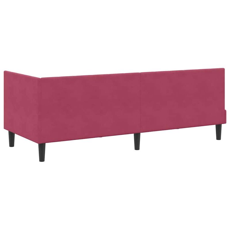 Casa si Gradina - Mobilier - Paturi si accesorii - Paturi - Cadru de pat coltar cu saltea bordo 80 x 200 cm Catifea - Infinity.ro