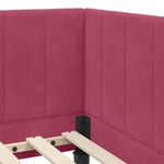 Casa si Gradina - Mobilier - Paturi si accesorii - Paturi - Cadru de pat coltar cu saltea bordo 80 x 200 cm Catifea - Infinity.ro