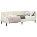 Casa si Gradina - Mobilier - Paturi si accesorii - Paturi - Cadru de pat coltar cu saltea Crem 80 x 200 cm Catifea - Infinity.ro