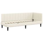 Casa si Gradina - Mobilier - Paturi si accesorii - Paturi - Cadru de pat coltar cu saltea Crem 80 x 200 cm Catifea - Infinity.ro