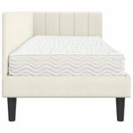Casa si Gradina - Mobilier - Paturi si accesorii - Paturi - Cadru de pat coltar cu saltea Crem 80 x 200 cm Catifea - Infinity.ro