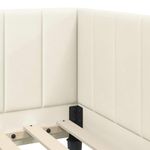 Casa si Gradina - Mobilier - Paturi si accesorii - Paturi - Cadru de pat coltar cu saltea Crem 80 x 200 cm Catifea - Infinity.ro