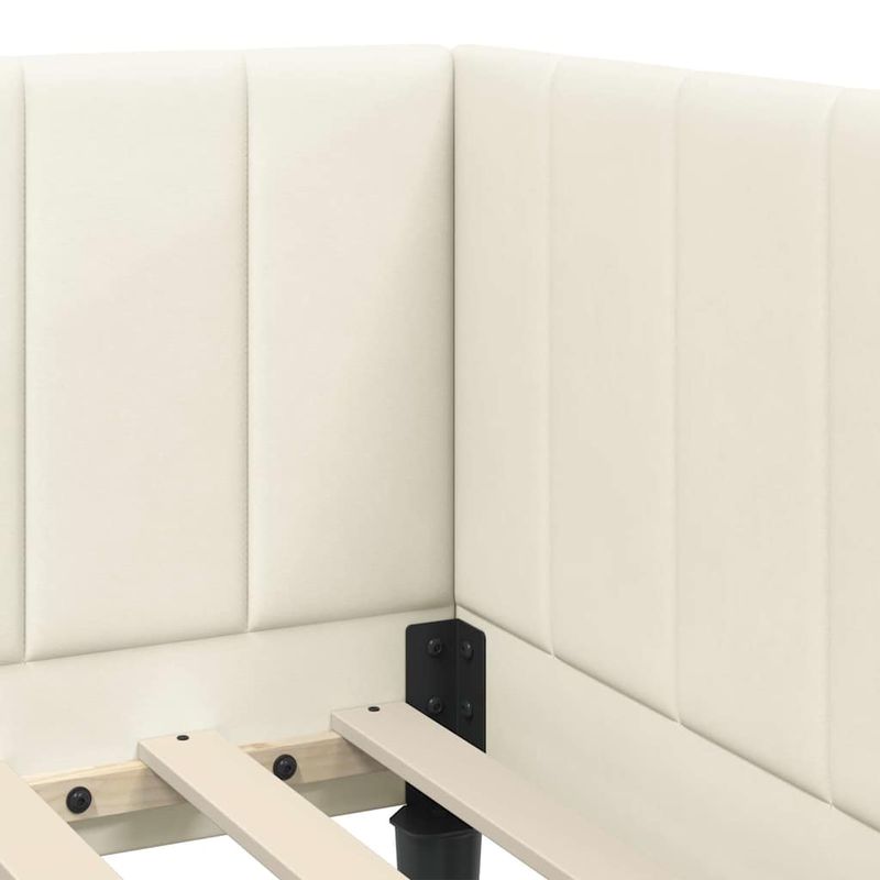 Casa si Gradina - Mobilier - Paturi si accesorii - Paturi - Cadru de pat coltar cu saltea Crem 80 x 200 cm Catifea - Infinity.ro