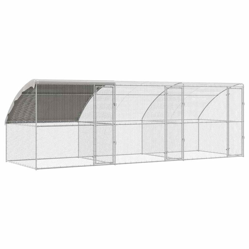 Petshop - Accesorii petshop - Culcusuri si custi - Custi interior si exterior - Cusca pentru pui Argintiu 600 x 200 x 198.5 cm Otel galvanizat - Infinity.ro