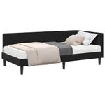 Casa si Gradina - Mobilier - Paturi si accesorii - Paturi - Cadru de pat coltar cu saltea Negru 100 x 200 cm Catifea - Infinity.ro