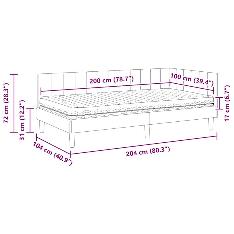 Casa si Gradina - Mobilier - Paturi si accesorii - Paturi - Cadru de pat coltar cu saltea Negru 100 x 200 cm Catifea - Infinity.ro