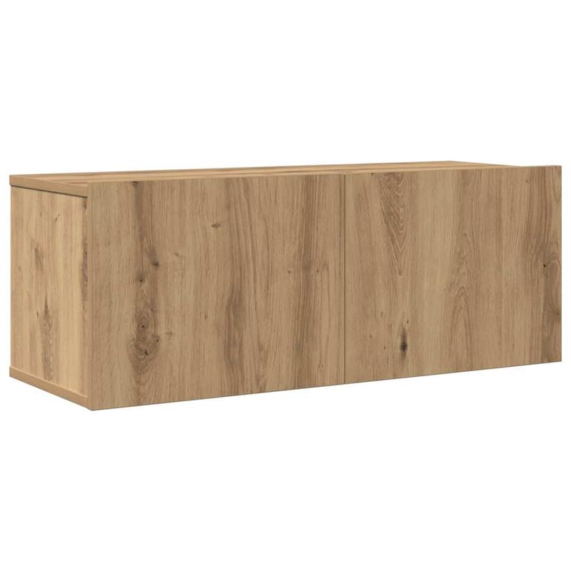 Casa si Gradina - Mobilier - Seturi de mobilier - Seturi living - Set de 4 piese pentru TV - montat pe perete, lemn de stejar artizanal, lemn tratat. - Infinity.ro