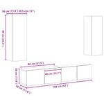 Casa si Gradina - Mobilier - Seturi de mobilier - Seturi living - Set de 4 piese pentru TV - montat pe perete, lemn de stejar artizanal, lemn tratat. - Infinity.ro