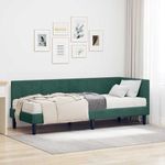 Casa si Gradina - Mobilier - Paturi si accesorii - Paturi - Cadru de pat coltar cu saltea Verde inchis 80 x 200 cm Catifea - Infinity.ro