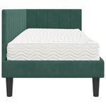 Casa si Gradina - Mobilier - Paturi si accesorii - Paturi - Cadru de pat coltar cu saltea Verde inchis 80 x 200 cm Catifea - Infinity.ro