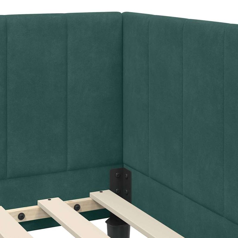 Casa si Gradina - Mobilier - Paturi si accesorii - Paturi - Cadru de pat coltar cu saltea Verde inchis 80 x 200 cm Catifea - Infinity.ro