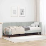 Casa si Gradina - Mobilier - Paturi si accesorii - Paturi - Cadru de pat coltar cu saltea Gri deschis 80 x 200 cm Catifea - Infinity.ro