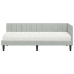 Casa si Gradina - Mobilier - Paturi si accesorii - Paturi - Cadru de pat coltar cu saltea Gri deschis 80 x 200 cm Catifea - Infinity.ro