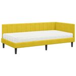 Casa si Gradina - Mobilier - Paturi si accesorii - Paturi - Cadru de pat coltar cu saltea Galben 90 x 200 cm Catifea - Infinity.ro