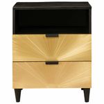 Casa si Gradina - Mobilier - Comode si corpuri - Noptiere - Noptiera Negru si Aur 50 x 33 x 60 cm Lemn masiv de mango - Infinity.ro