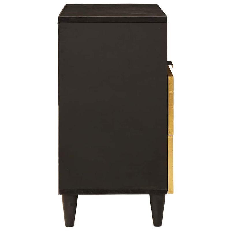 Casa si Gradina - Mobilier - Comode si corpuri - Noptiere - Noptiera Negru si Aur 50 x 33 x 60 cm Lemn masiv de mango - Infinity.ro