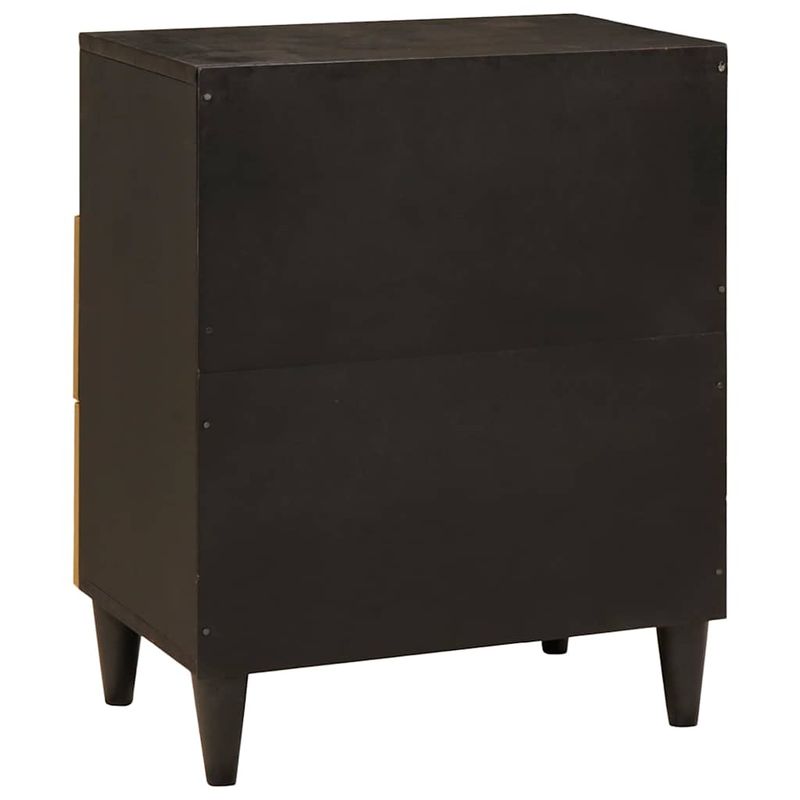 Casa si Gradina - Mobilier - Comode si corpuri - Noptiere - Noptiera Negru si Aur 50 x 33 x 60 cm Lemn masiv de mango - Infinity.ro