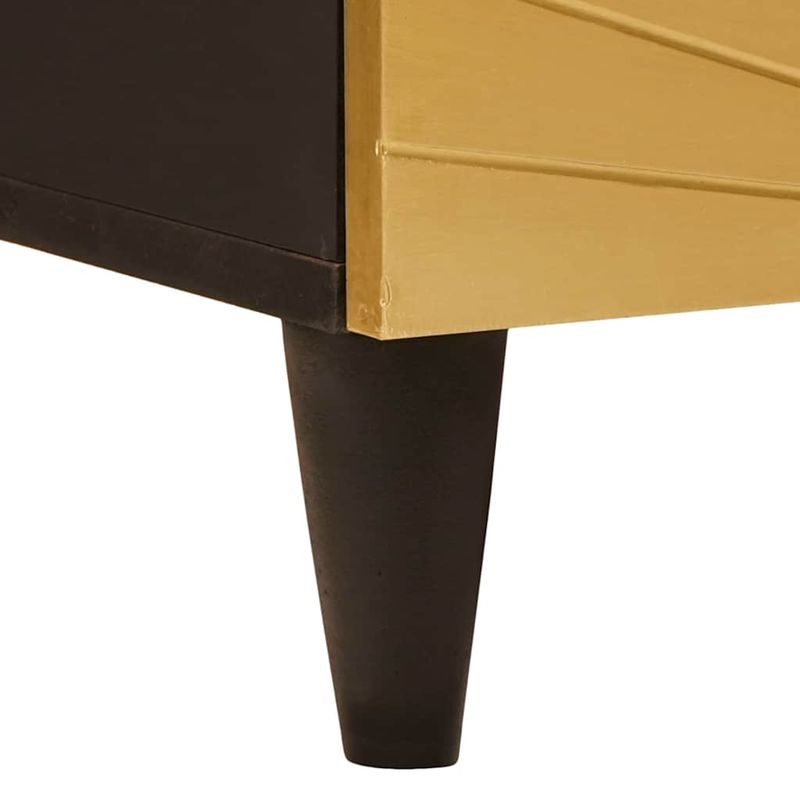 Casa si Gradina - Mobilier - Comode si corpuri - Noptiere - Noptiera Negru si Aur 50 x 33 x 60 cm Lemn masiv de mango - Infinity.ro
