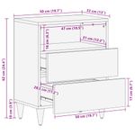 Casa si Gradina - Mobilier - Comode si corpuri - Noptiere - Noptiera Negru si Aur 50 x 33 x 60 cm Lemn masiv de mango - Infinity.ro