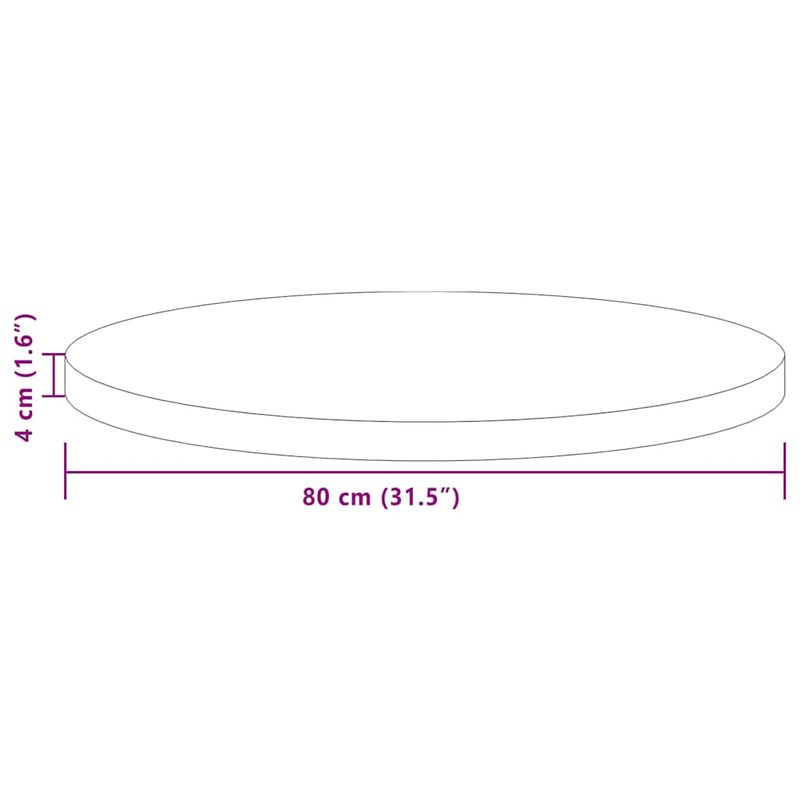 Casa si Gradina - Constructii - Lemn constructii - Placi lemn - Placa de masa Maro inchis Ø 80 x 4 cm Lemn de stejar masiv - Infinity.ro