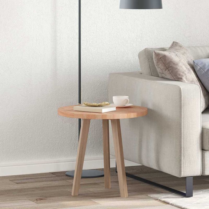 Casa si Gradina - Constructii - Lemn constructii - Placi lemn - Placa de masa Maro deschis Ø 50 x 2.5 cm Lemn de stejar masiv - Infinity.ro