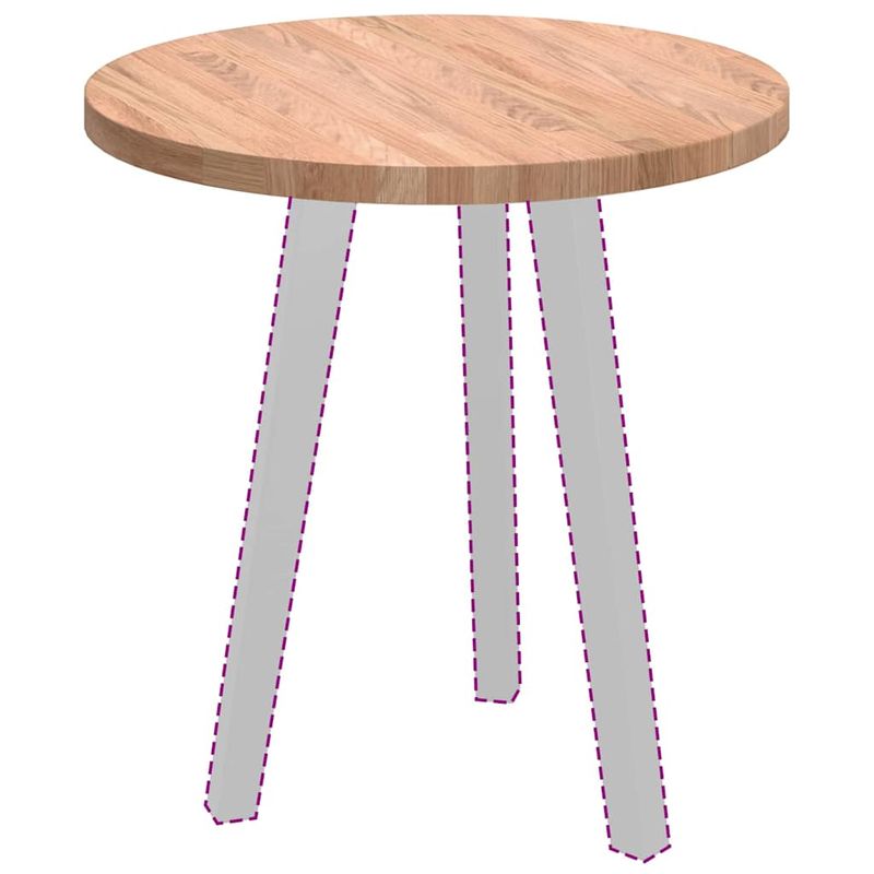 Casa si Gradina - Constructii - Lemn constructii - Placi lemn - Placa de masa Maro deschis Ø 50 x 2.5 cm Lemn de stejar masiv - Infinity.ro