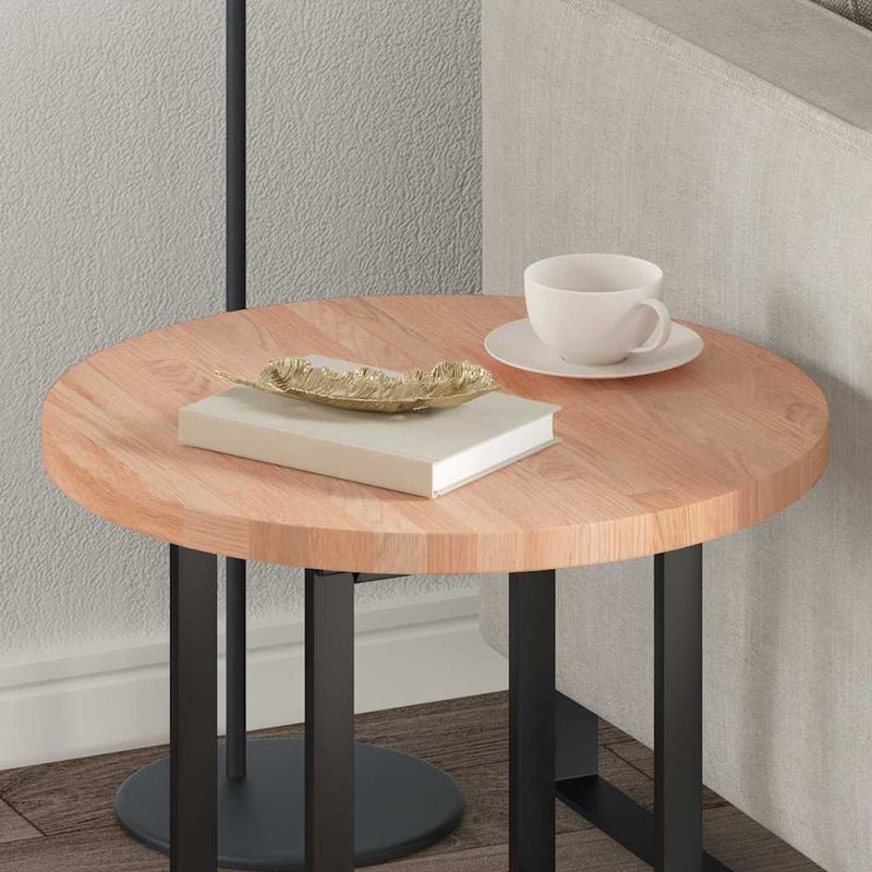 Casa si Gradina - Constructii - Lemn constructii - Placi lemn - Placa de masa Maro deschis Ø 50 x 2.5 cm Lemn de stejar masiv - Infinity.ro