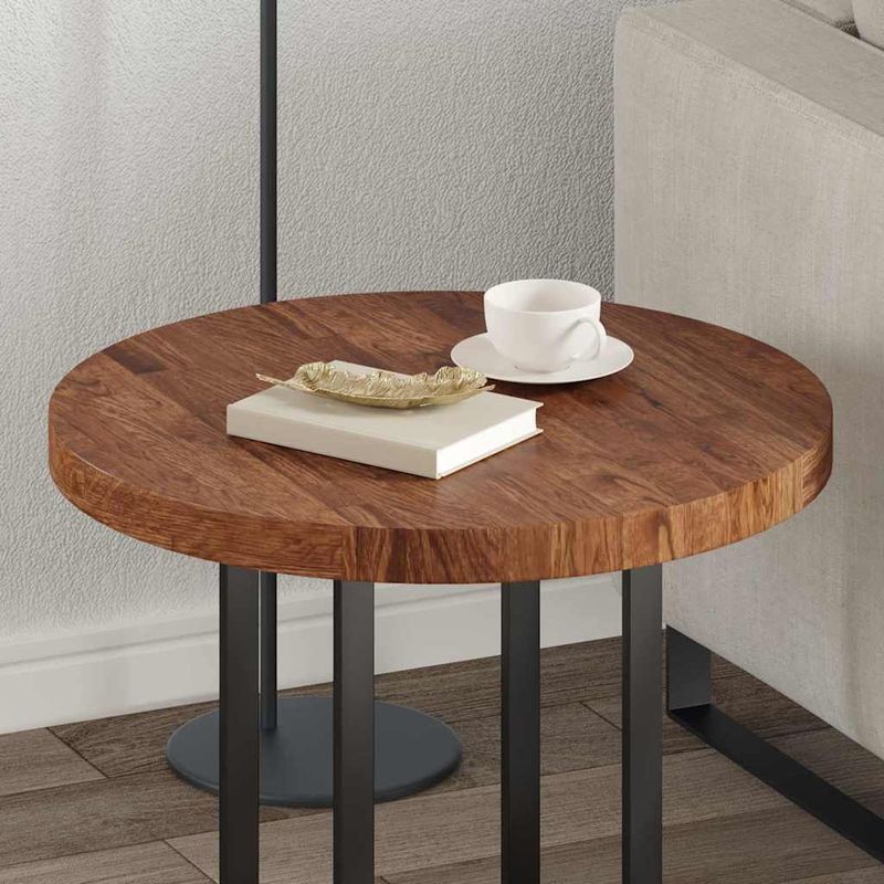 Casa si Gradina - Constructii - Lemn constructii - Placi lemn - Placa de masa Maro inchis Ø 60 x 4 cm Lemn de stejar masiv - Infinity.ro