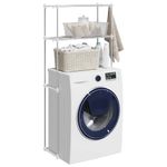 Casa si Gradina - Mobilier - Biblioteci si rafturi - Rafturi - Raft pentru masina de spalat Alb 63 x 27 x 136 cm Aluminiu - Infinity.ro
