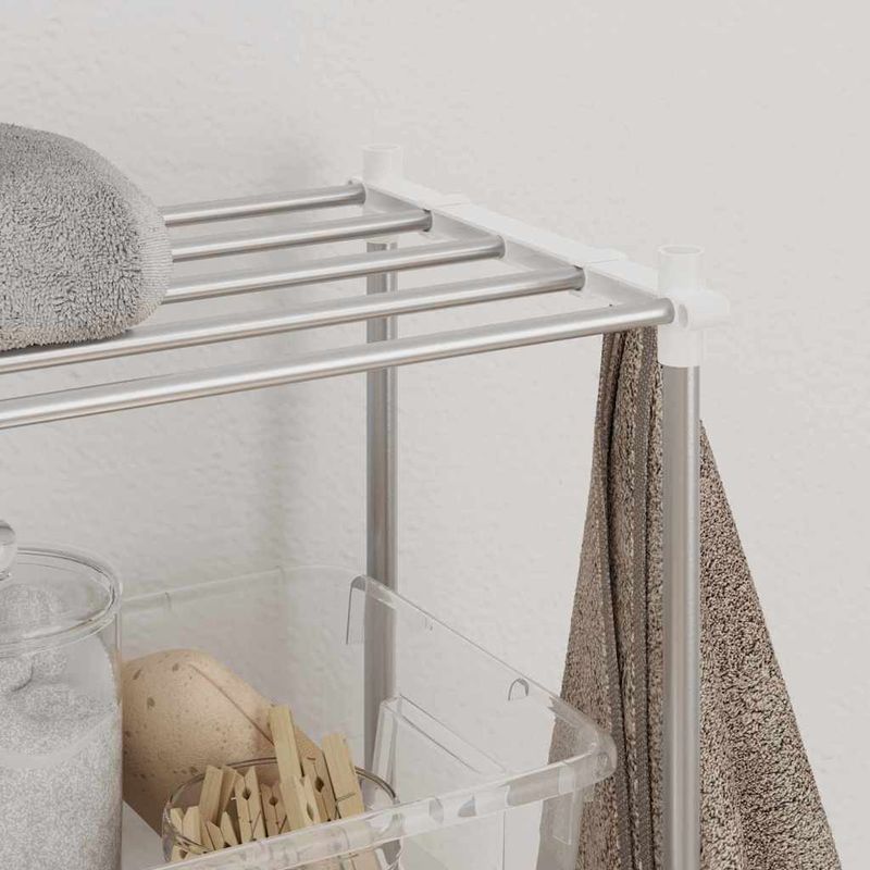 Casa si Gradina - Mobilier - Biblioteci si rafturi - Rafturi - Raft pentru masina de spalat Alb 63 x 27 x 136 cm Aluminiu - Infinity.ro