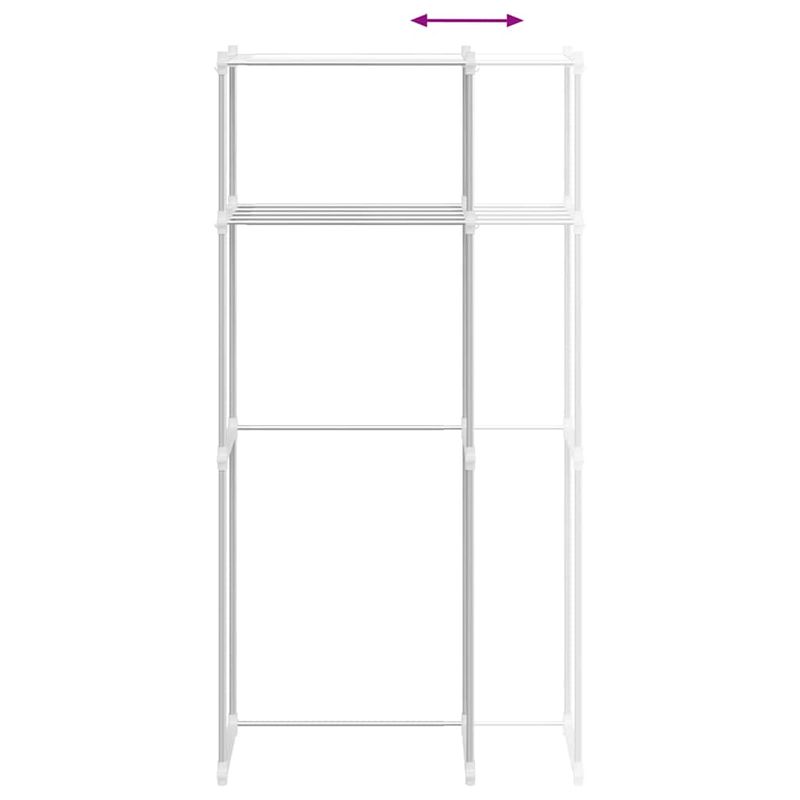 Casa si Gradina - Mobilier - Biblioteci si rafturi - Rafturi - Raft pentru masina de spalat Alb 63 x 27 x 136 cm Aluminiu - Infinity.ro