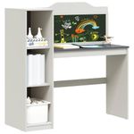 Casa si Gradina - Mobilier - Mese si birouri - Birouri - Birou cu tabla de scris cu raft Alb si gri 120 x 45 x 118.5 cm - Infinity.ro