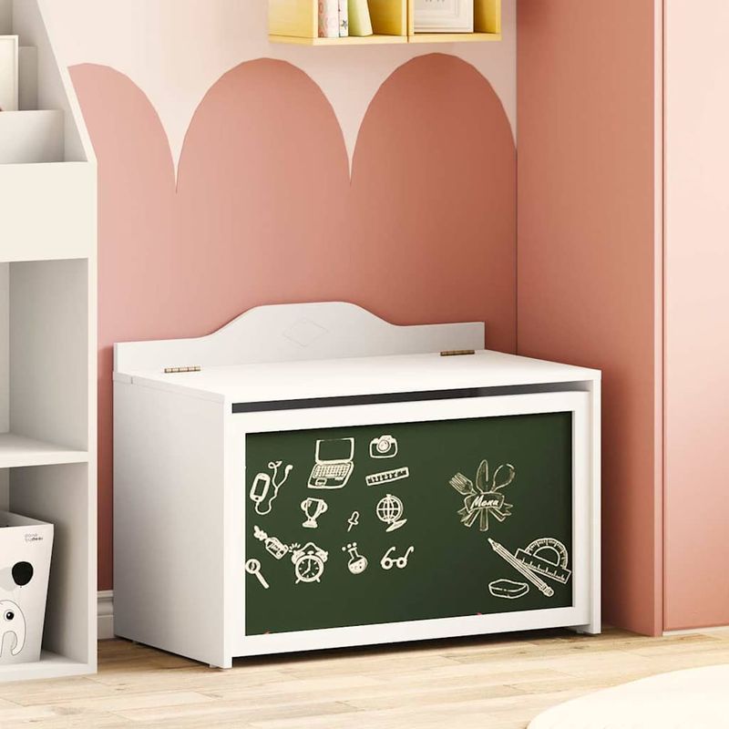Casa si Gradina - Mobilier - Organizare si depozitare - Cutii depozitare - Cutie pentru jucarii Alb 73 x 33 x 55 cm Lemn compozit - Infinity.ro