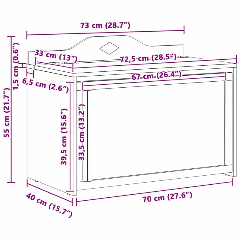 Casa si Gradina - Mobilier - Organizare si depozitare - Cutii depozitare - Cutie pentru jucarii Alb 73 x 33 x 55 cm Lemn compozit - Infinity.ro