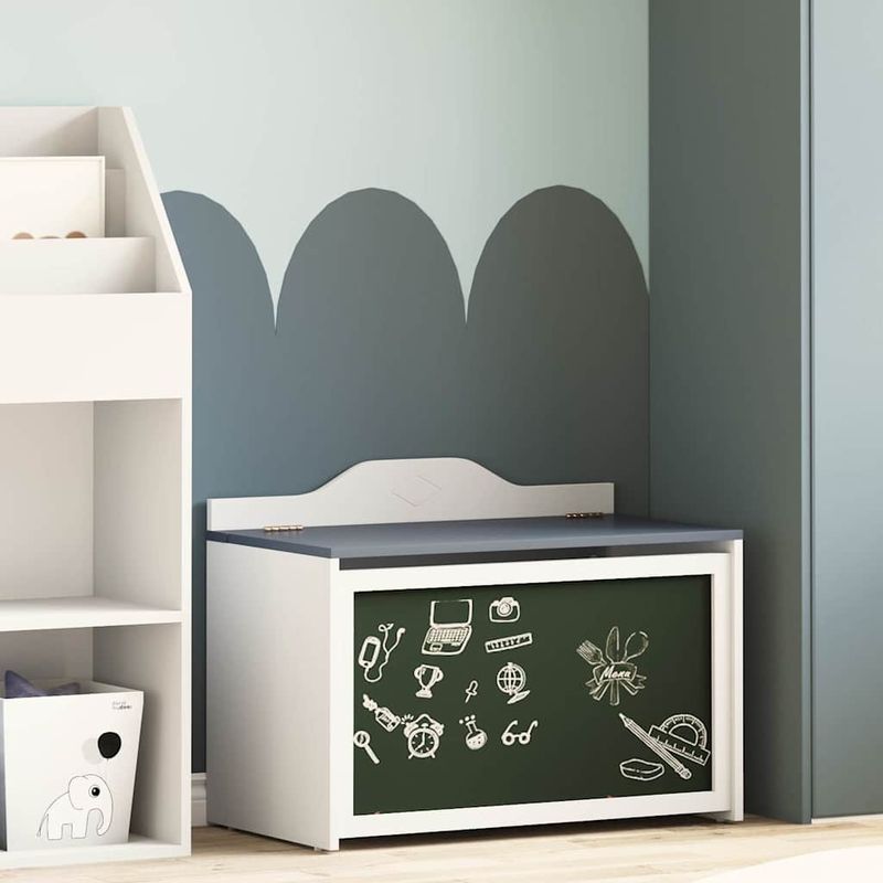 Casa si Gradina - Mobilier - Organizare si depozitare - Cutii depozitare - Cutie pentru jucarii Gri si alb 73 x 33 x 55 cm Lemn compozit - Infinity.ro