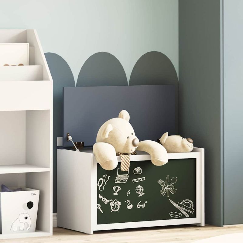 Casa si Gradina - Mobilier - Organizare si depozitare - Cutii depozitare - Cutie pentru jucarii Gri si alb 73 x 33 x 55 cm Lemn compozit - Infinity.ro