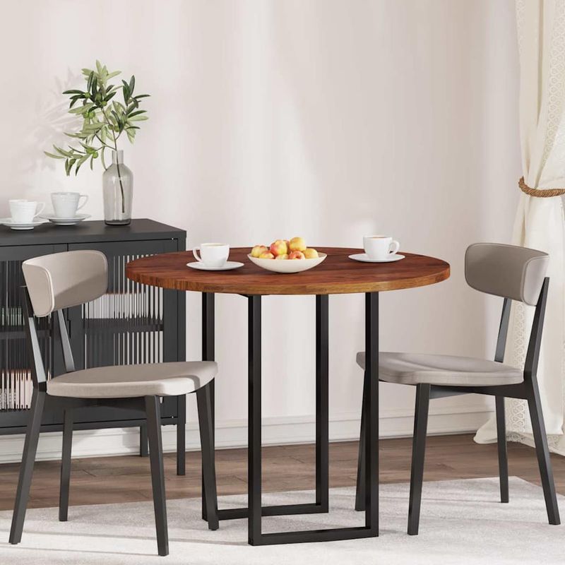 Casa si Gradina - Mobilier - Feronerie si accesorii mobila - Placa de masa Maro inchis Ø 90 x 2.5 cm Lemn de stejar masiv - Infinity.ro