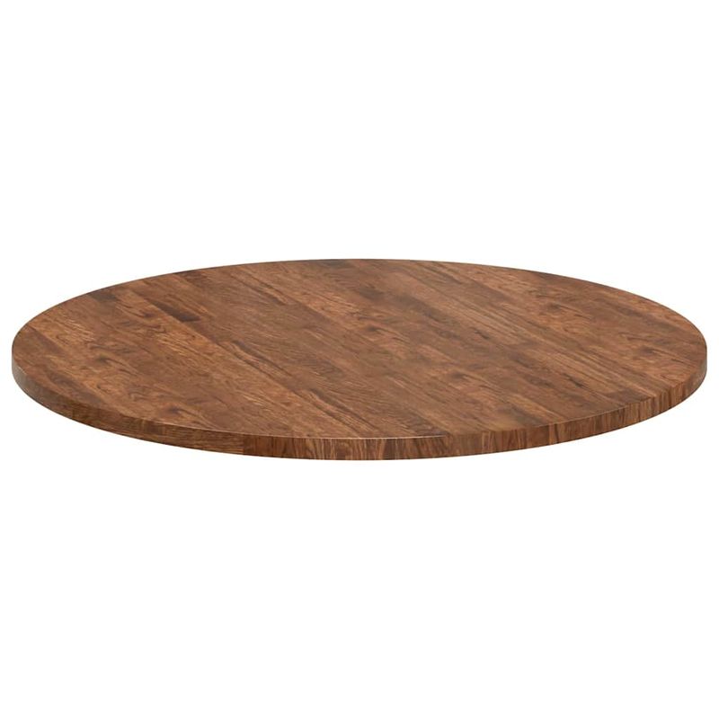 Casa si Gradina - Mobilier - Feronerie si accesorii mobila - Placa de masa Maro inchis Ø 90 x 2.5 cm Lemn de stejar masiv - Infinity.ro