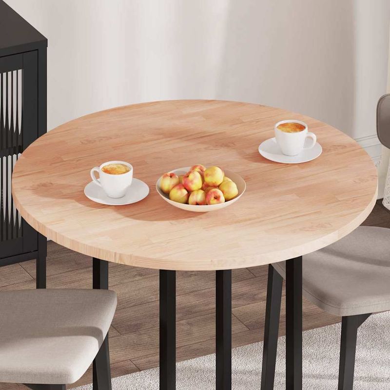 Casa si Gradina - Mobilier - Feronerie si accesorii mobila - Placa de masa Maro deschis Ø 90 x 2.5 cm Lemn de stejar masiv - Infinity.ro