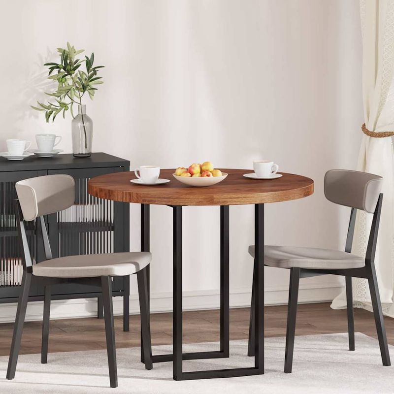 Casa si Gradina - Mobilier - Feronerie si accesorii mobila - Placa de masa Maro inchis Ø 90 x 4 cm Lemn de stejar masiv - Infinity.ro