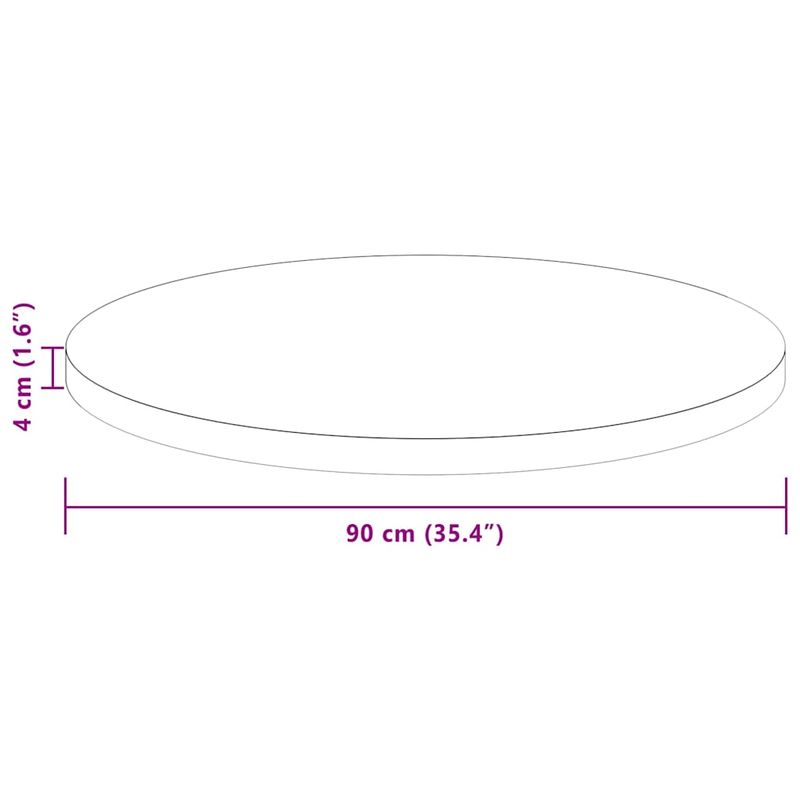 Casa si Gradina - Mobilier - Feronerie si accesorii mobila - Placa de masa Maro inchis Ø 90 x 4 cm Lemn de stejar masiv - Infinity.ro