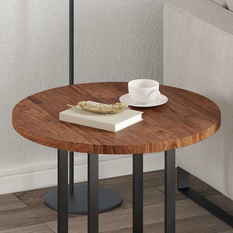Casa si Gradina - Mobilier - Feronerie si accesorii mobila - Placa de masa Maro inchis Ø 60 x 2.5 cm Lemn de stejar masiv - Infinity.ro