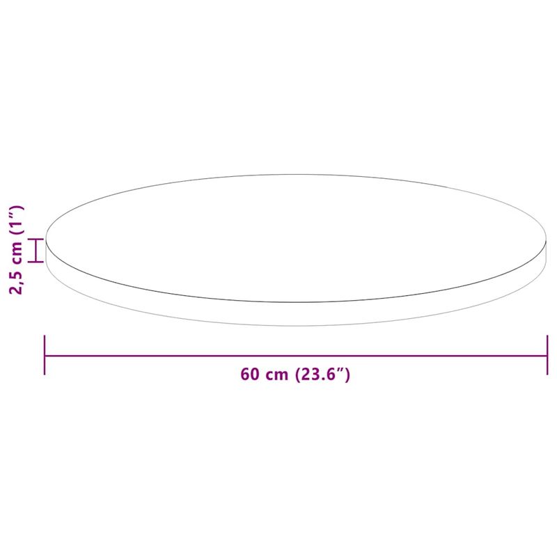 Casa si Gradina - Mobilier - Feronerie si accesorii mobila - Placa de masa Maro inchis Ø 60 x 2.5 cm Lemn de stejar masiv - Infinity.ro