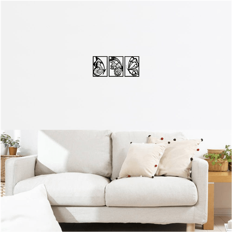 Casa si Gradina - Decoratiuni - Decoratiuni perete - Decor perete Fluturi din 3 Parti HH762 din lemn - 114 L x 50 H (cm) - Infinity.ro