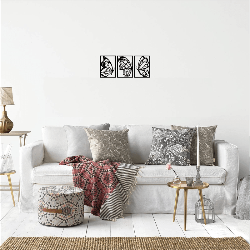 Casa si Gradina - Decoratiuni - Decoratiuni perete - Decor perete Fluturi din 3 Parti HH762 din lemn - 114 L x 50 H (cm) - Infinity.ro