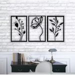 Casa si Gradina - Decoratiuni - Decoratiuni perete - Decor perete Personalizabil 3 Flori HH272 din lemn - 38 L x 18 H (cm) - Infinity.ro
