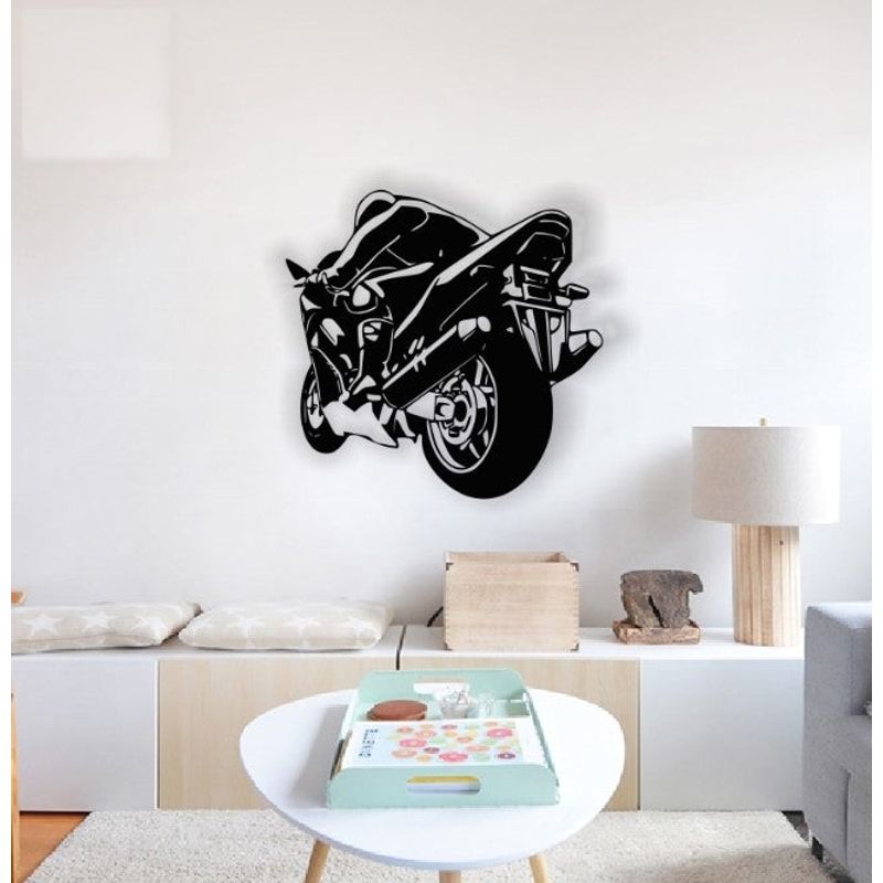 Casa si Gradina - Decoratiuni - Decoratiuni perete - Decor perete Personalizabil Motociclist HHH259 din lemn - 39 L x 38 H (cm) - Infinity.ro