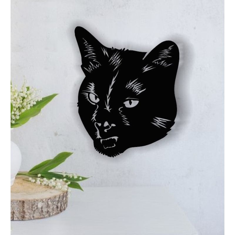 Casa si Gradina - Decoratiuni - Decoratiuni perete - Decor perete Personalizabil Cap de Pisica HHH194 din lemn - 29 L x 36 H (cm) - Infinity.ro